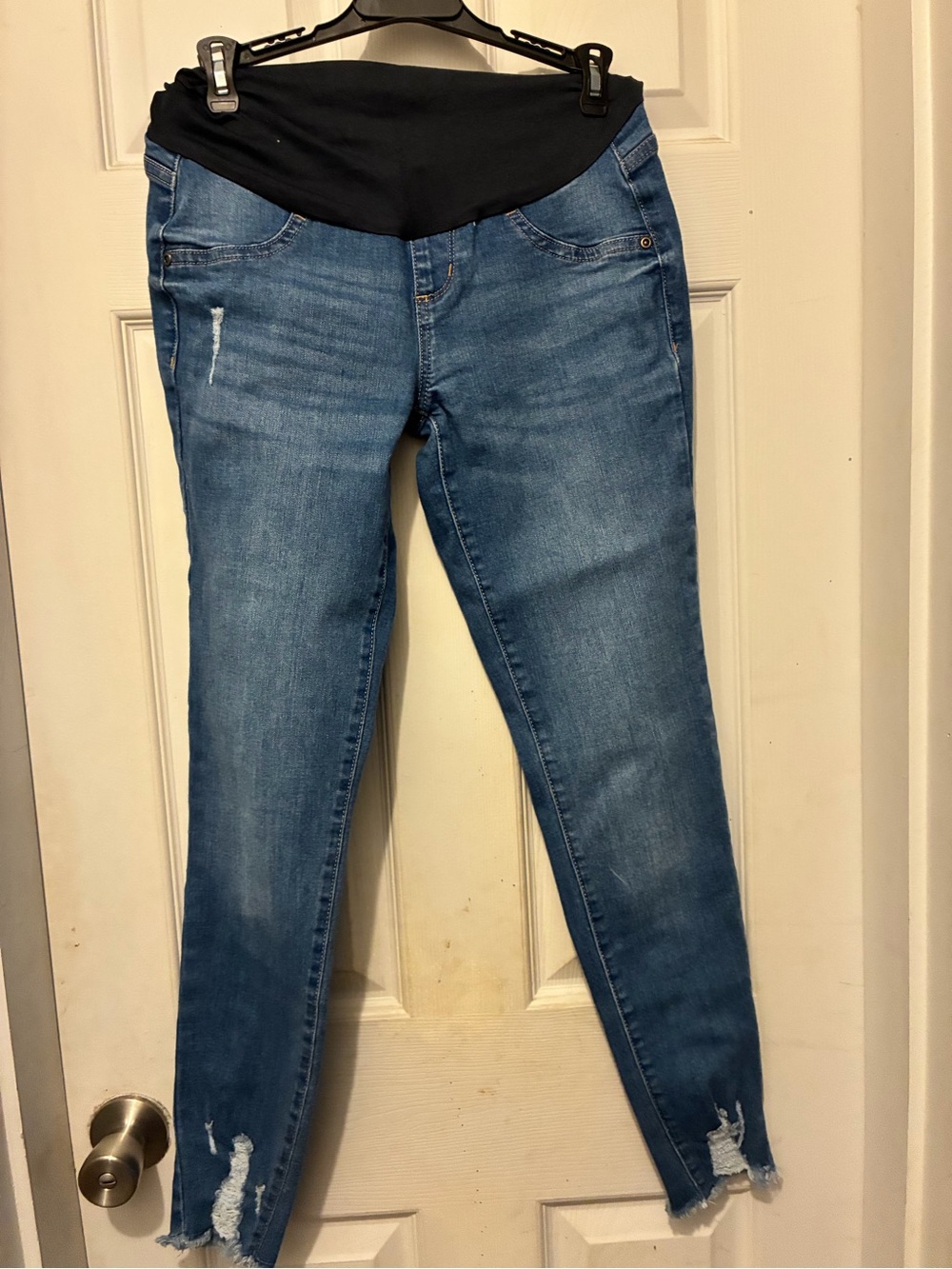 Maternity - 2 pairs Blue Maternity Skinny Jeans with Black Waistband